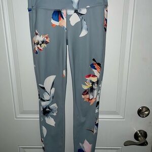 Athleta Gray Floral Leggings